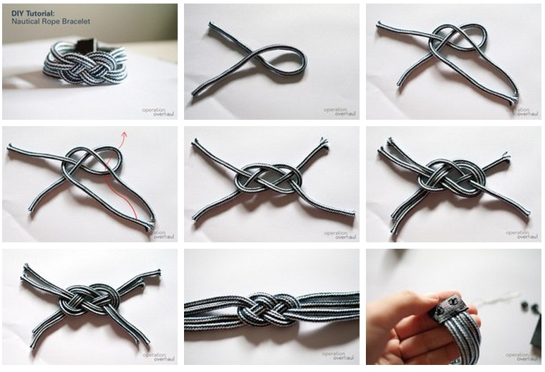 как сделать браслет из шнурков