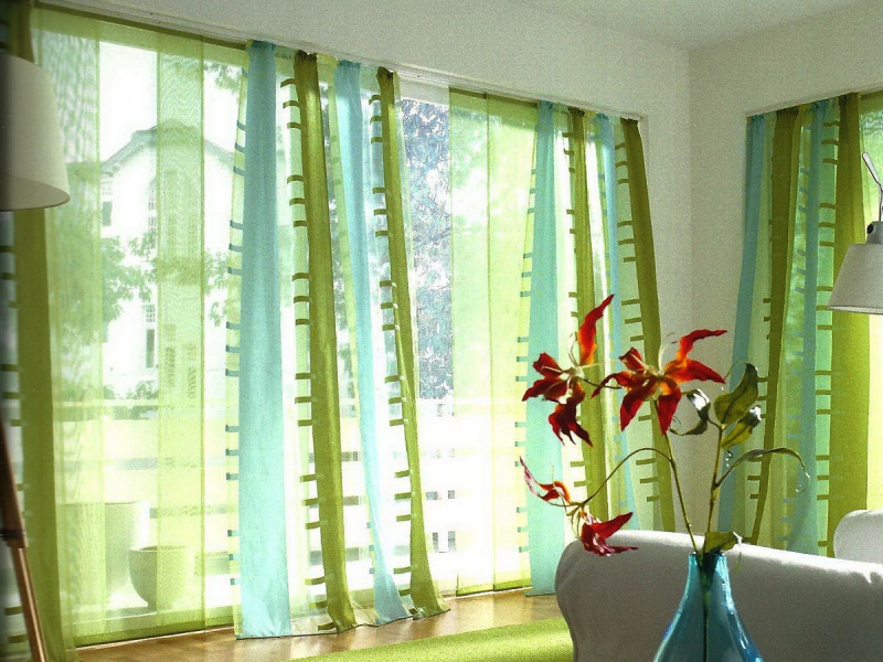 шторы для спальни зеленые фото