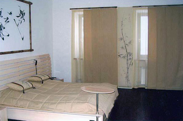 современный дизайн штор для спальни